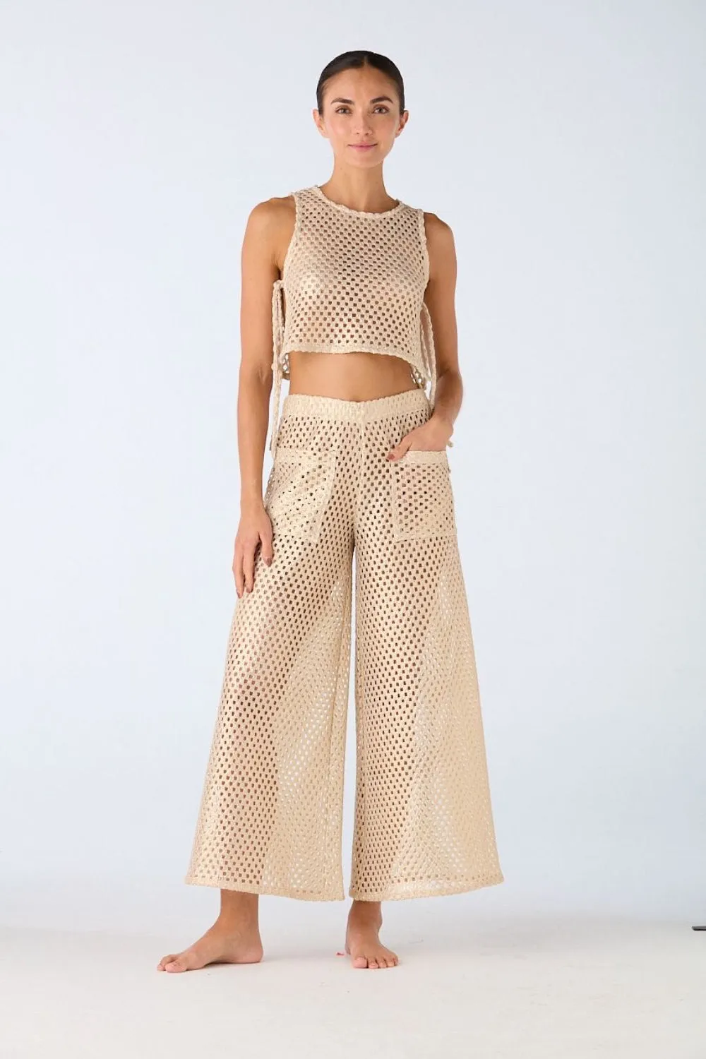 Zuria Tank Top Net Gold sold by Curio