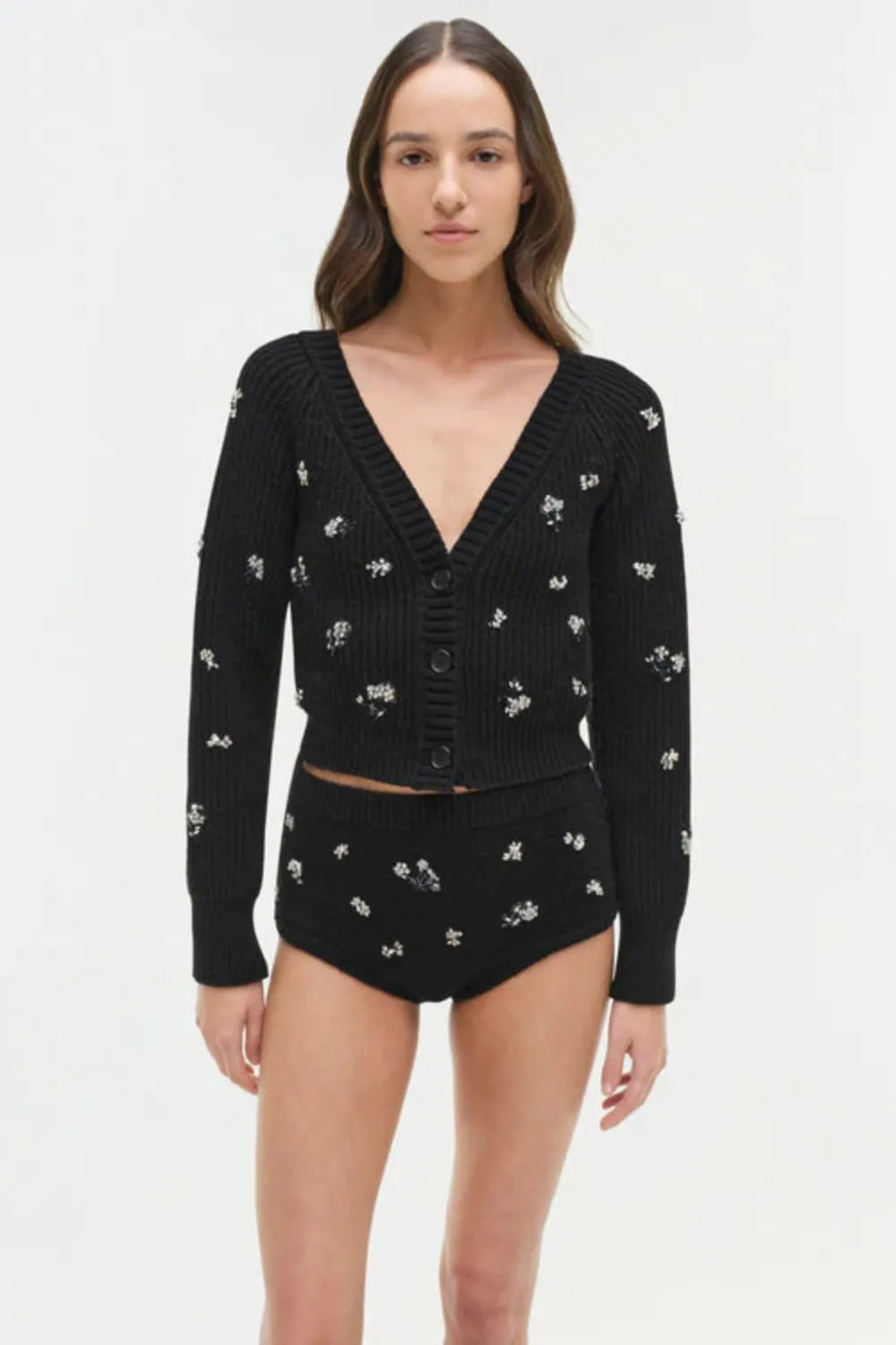 Novah Cardigan Black sold by Curio