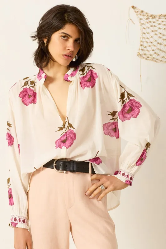 Poet Fuchsia Poppy Blouse sold by Curio