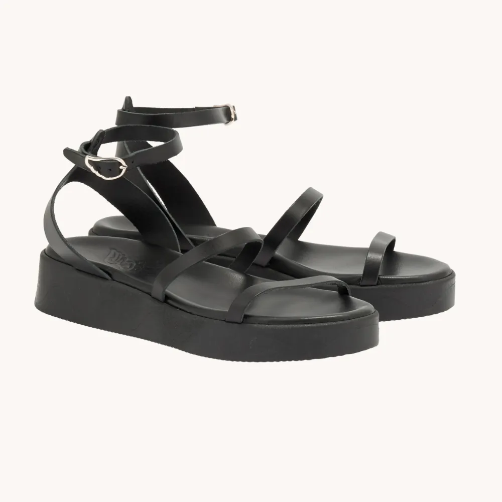 Nissida Black Sandals (Final Sale) sold by Curio