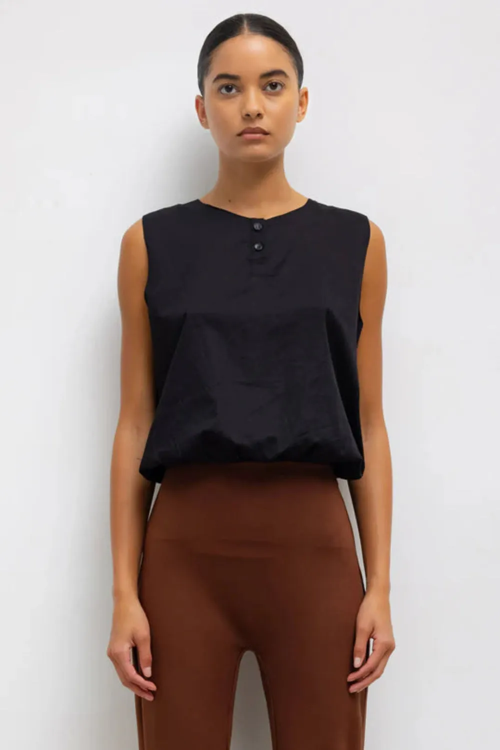 Yoko Sleeveless Button Blouson Black sold by Curio