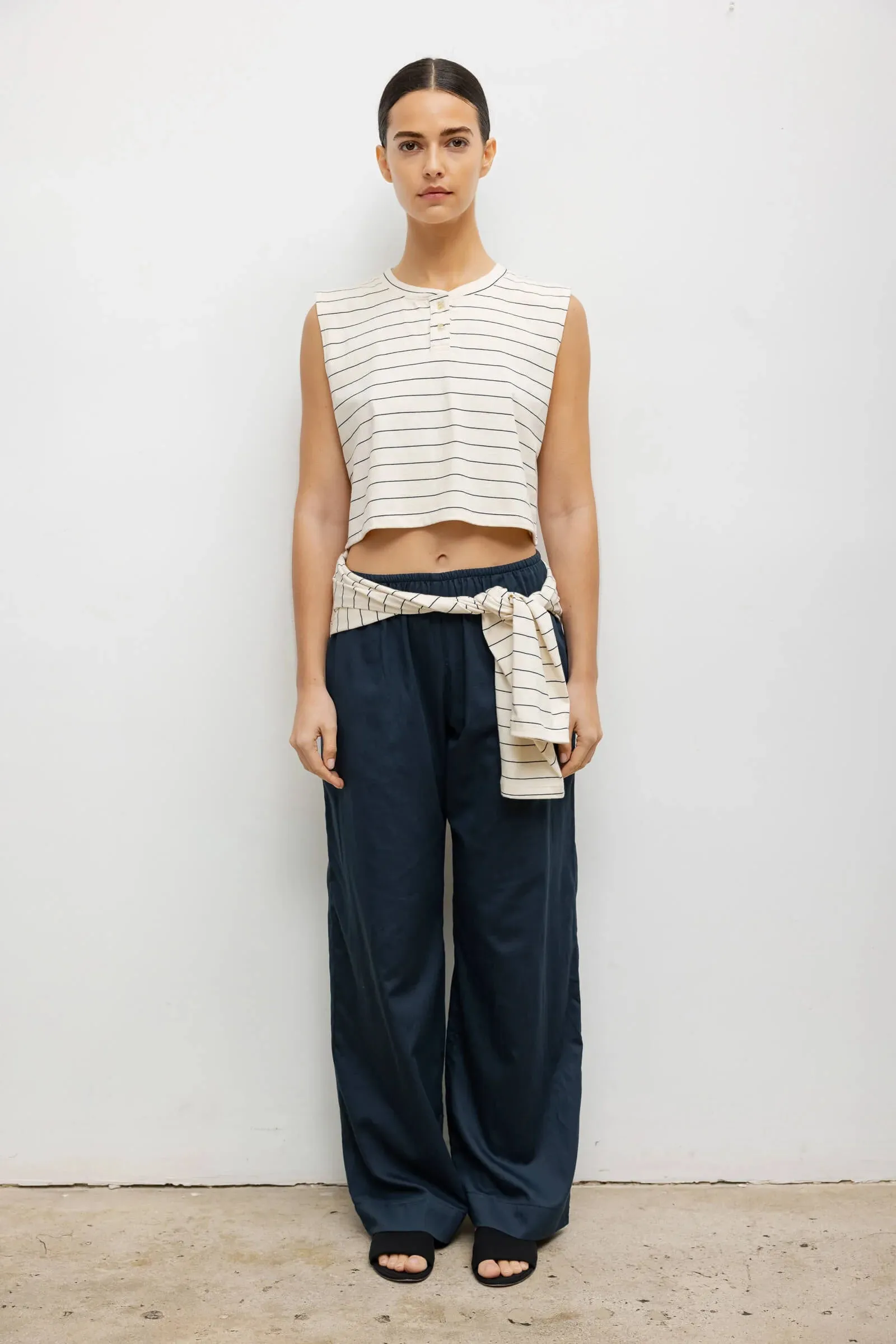 Margo Sleeveless Henley Stripe sold by Curio product image thumbnail 3