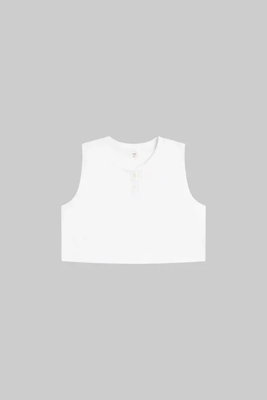Margo Sleeveless Henley White sold by Curio product image thumbnail 4