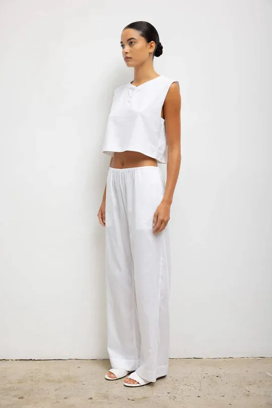 Margo Sleeveless Henley White sold by Curio product image thumbnail 2