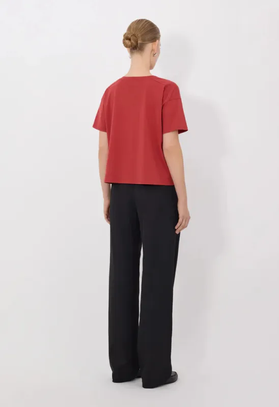 FAAA LDS V Neck T-Shirt Red sold by Curio