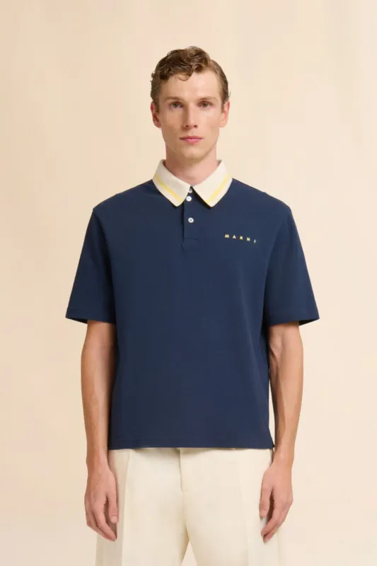 Piqué Polo Striped Collar made by Marni