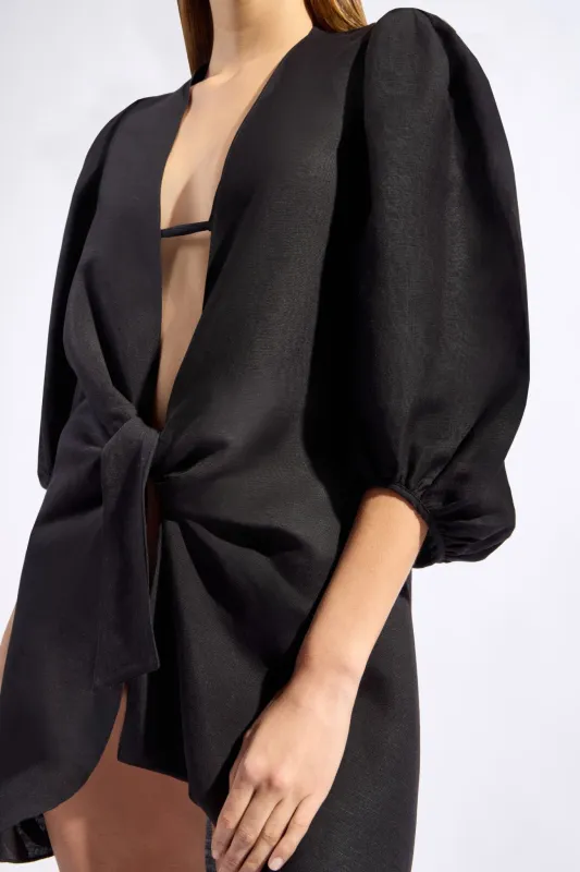 Timeless Shirt With Voluminous Sleeves Black made by Adriana Degreas