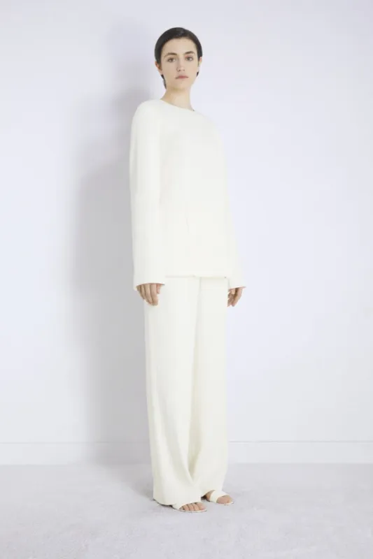 Renat Wool Blend Top Ivory (Final Sale) made by Loulou De Saison