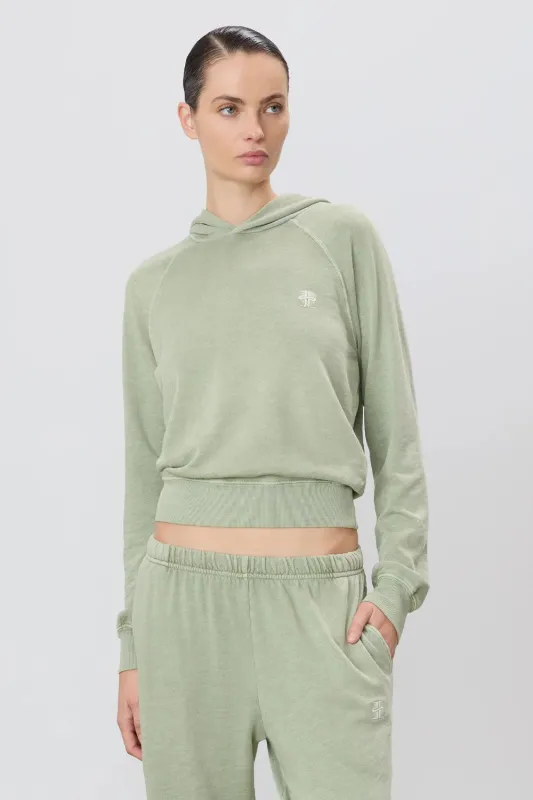 Shrunken Hoodie Sweatshirt Sage sold by Curio