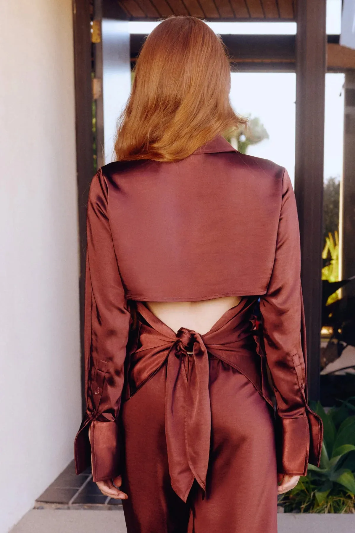 Loch Satin Button Up Choco sold by Curio product image thumbnail 3