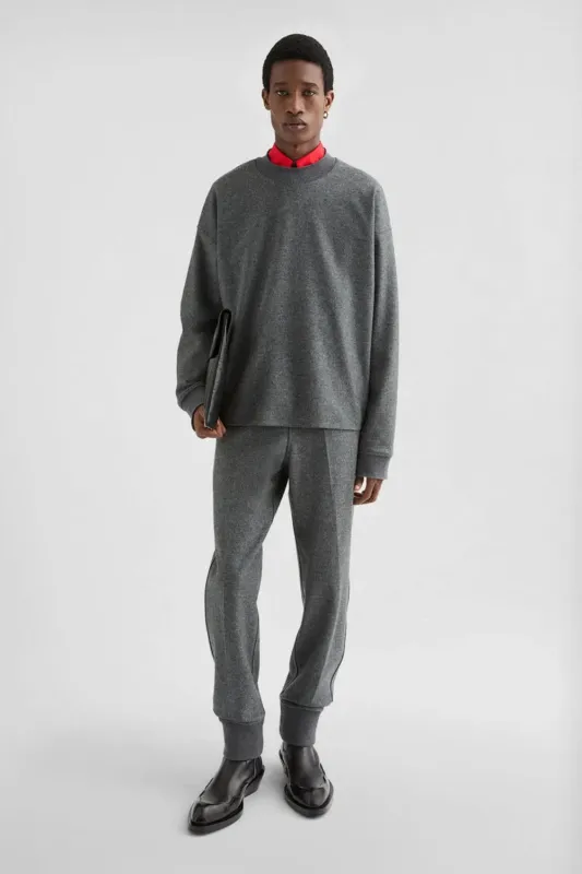 Wool Melton Crew-Neck Sweatshirt made by Jil Sander