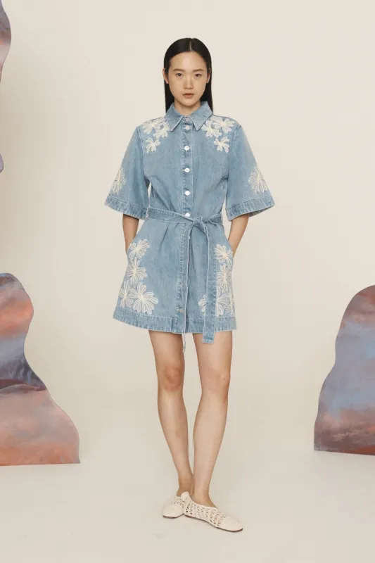 Charlene Denim Mini Dress (Final Sale) sold by Curio