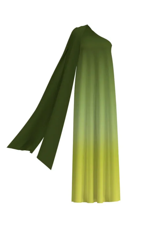 Raya Dress Ombra Olive sold by Curio