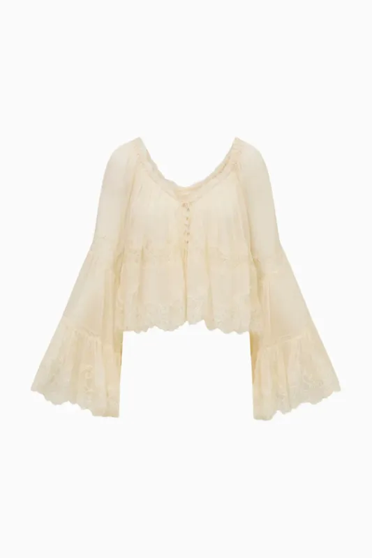 Darline Chiffon Lace Blouse sold by Curio