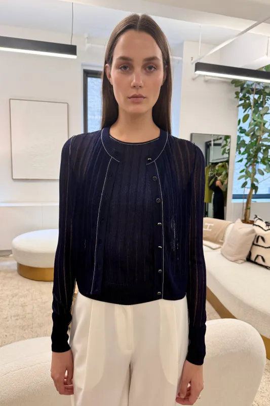 Crosby Cropped Cardigan with Contrast Tipping made by Toccin