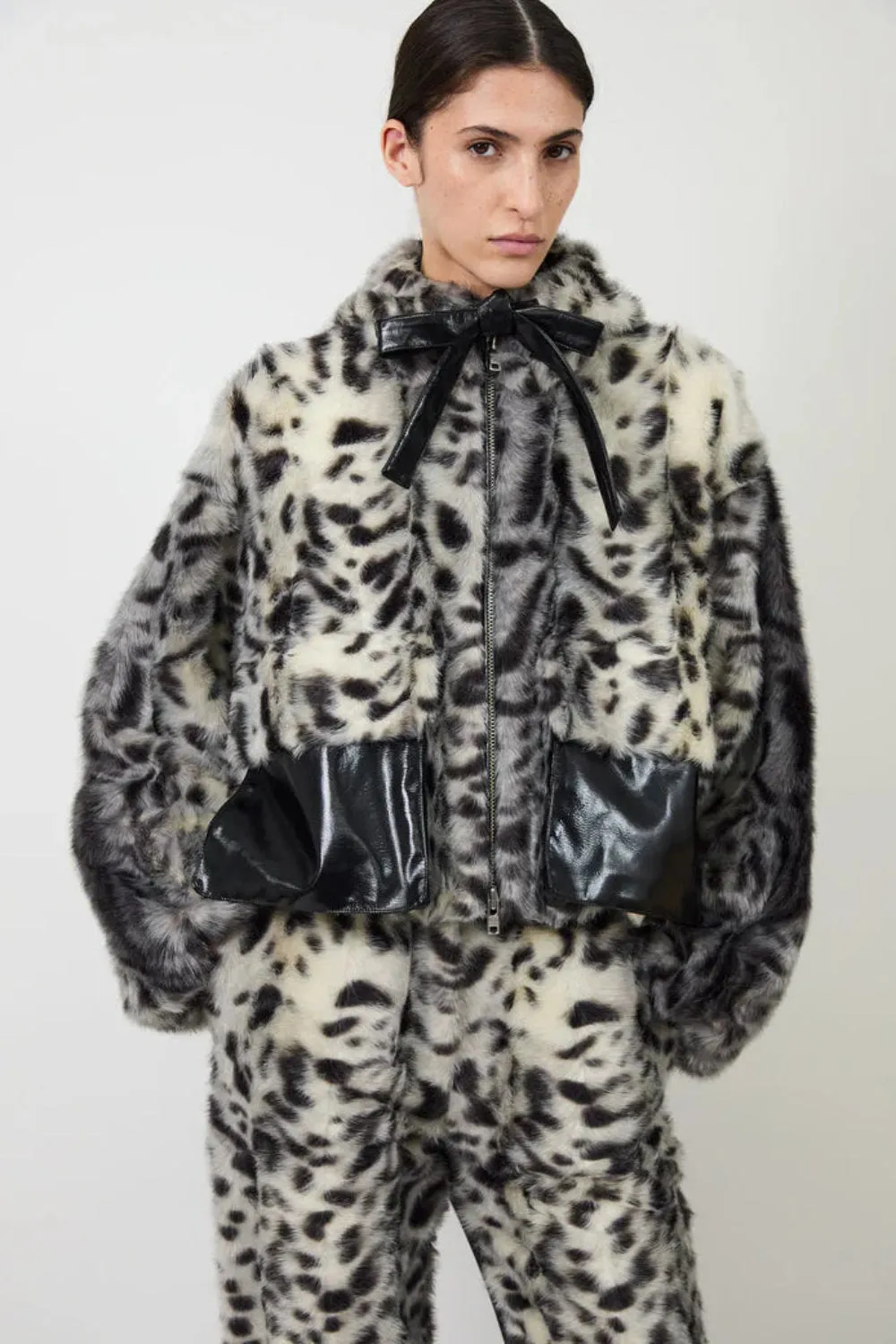 Hesse Faux Fur Leopard Jacket sold by Curio