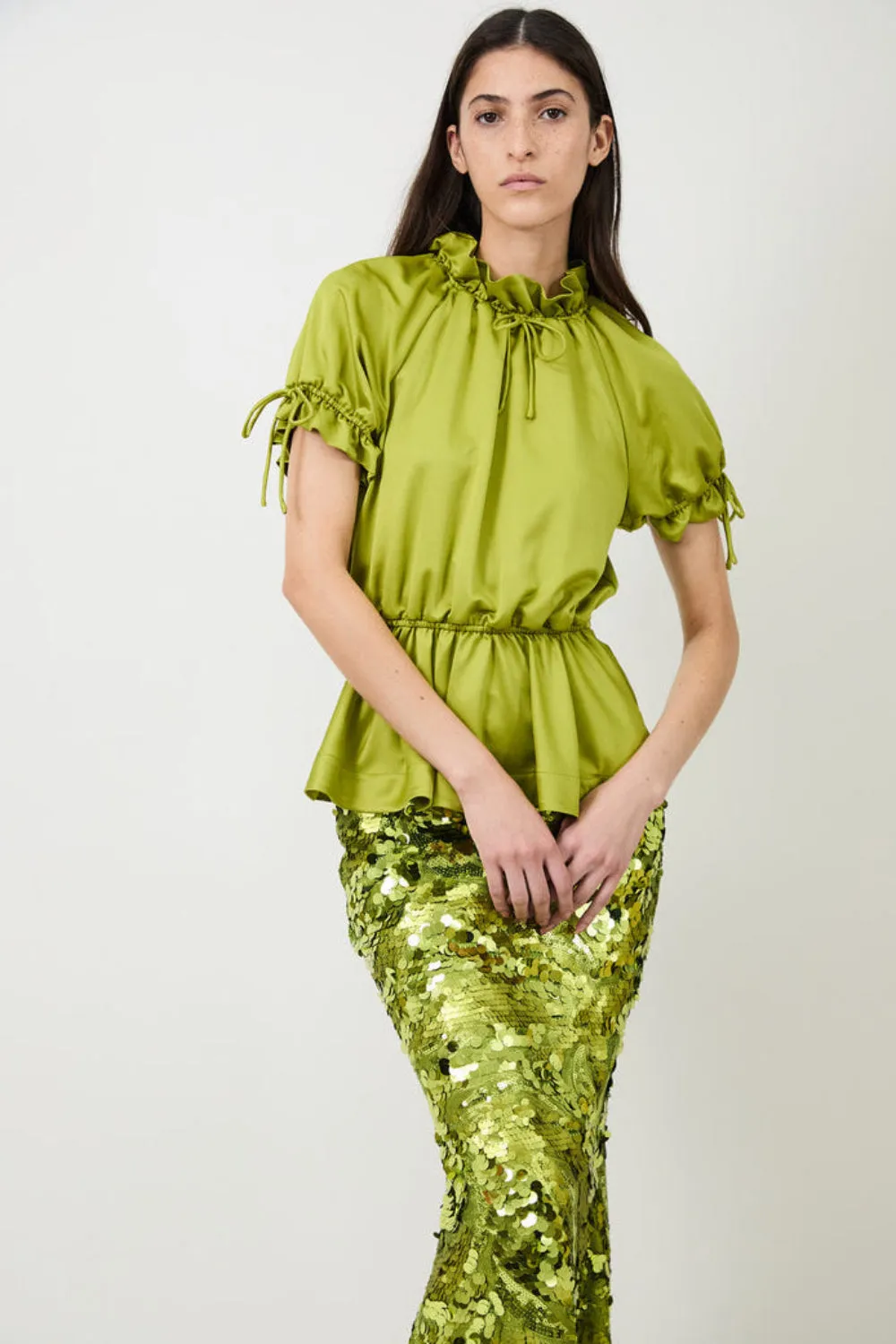 Rosalina Satin Blouse sold by Curio