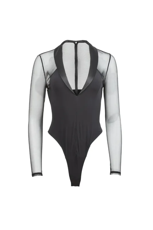 Tuxedo Bodysuit Black sold by Curio
