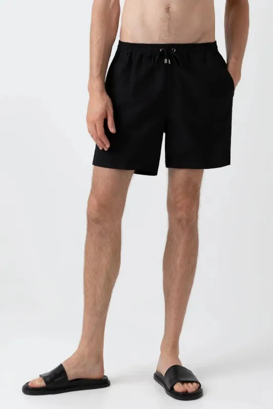 Drawstring Swim Short Black sold by Curio