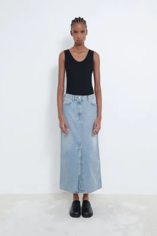 Rona Long Denim Skirt (Final Sale) made by Curio
