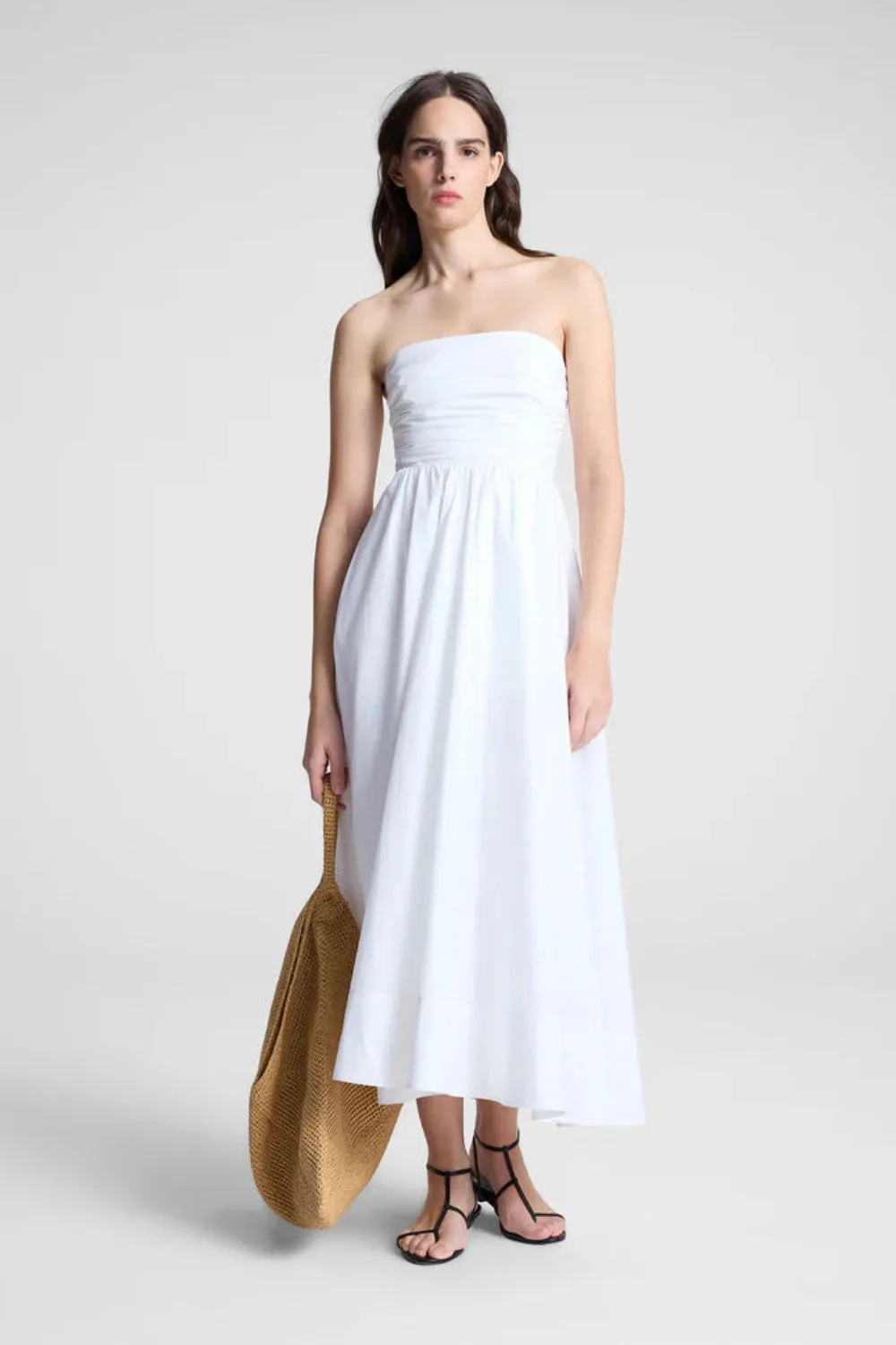 Tate Strapless Midi Dress White (Final Sale) sold by Curio