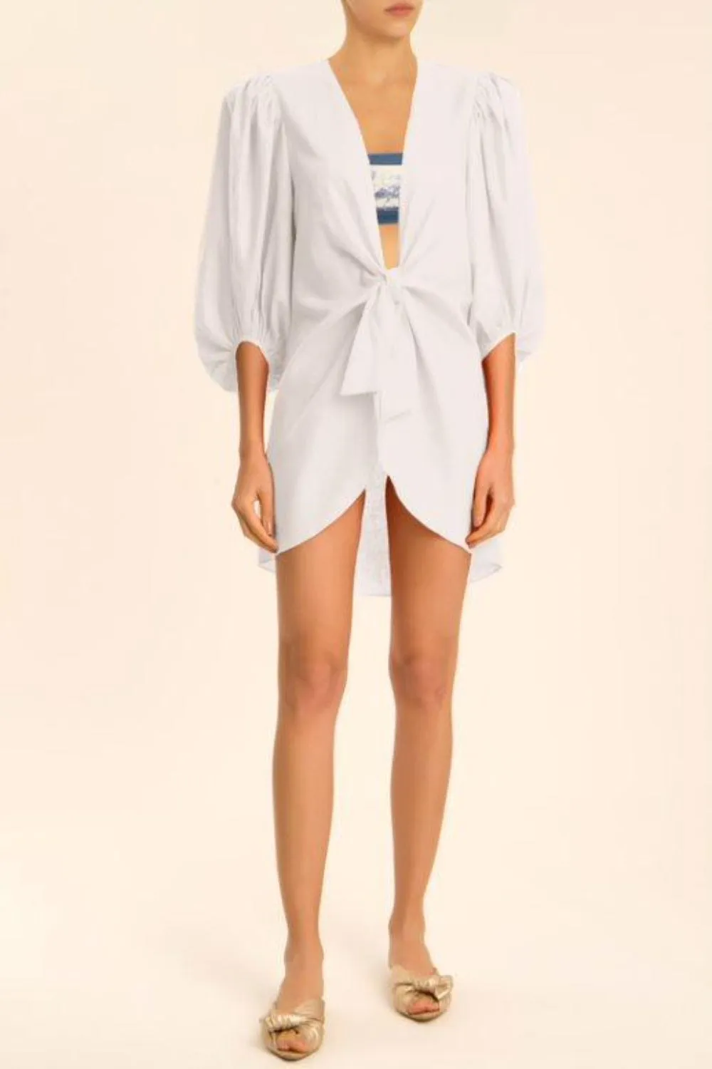 Solid Shirt with Voluminous Sleeve and Knot (Final Sale) sold by Curio product image thumbnail 4