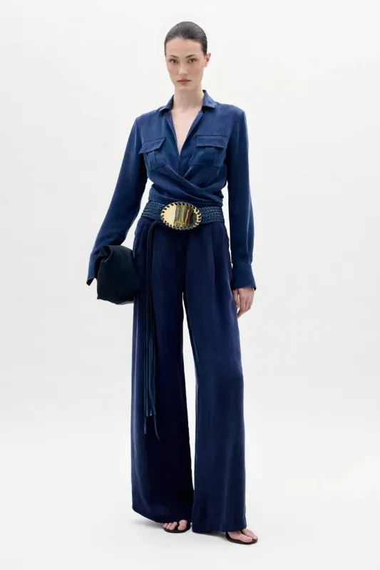 Opal Pant Navy made by Silvia Tcherassi