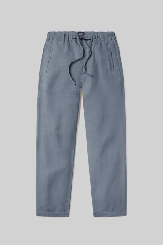Drawstring Deck Linen Pant Stone Blue sold by Curio