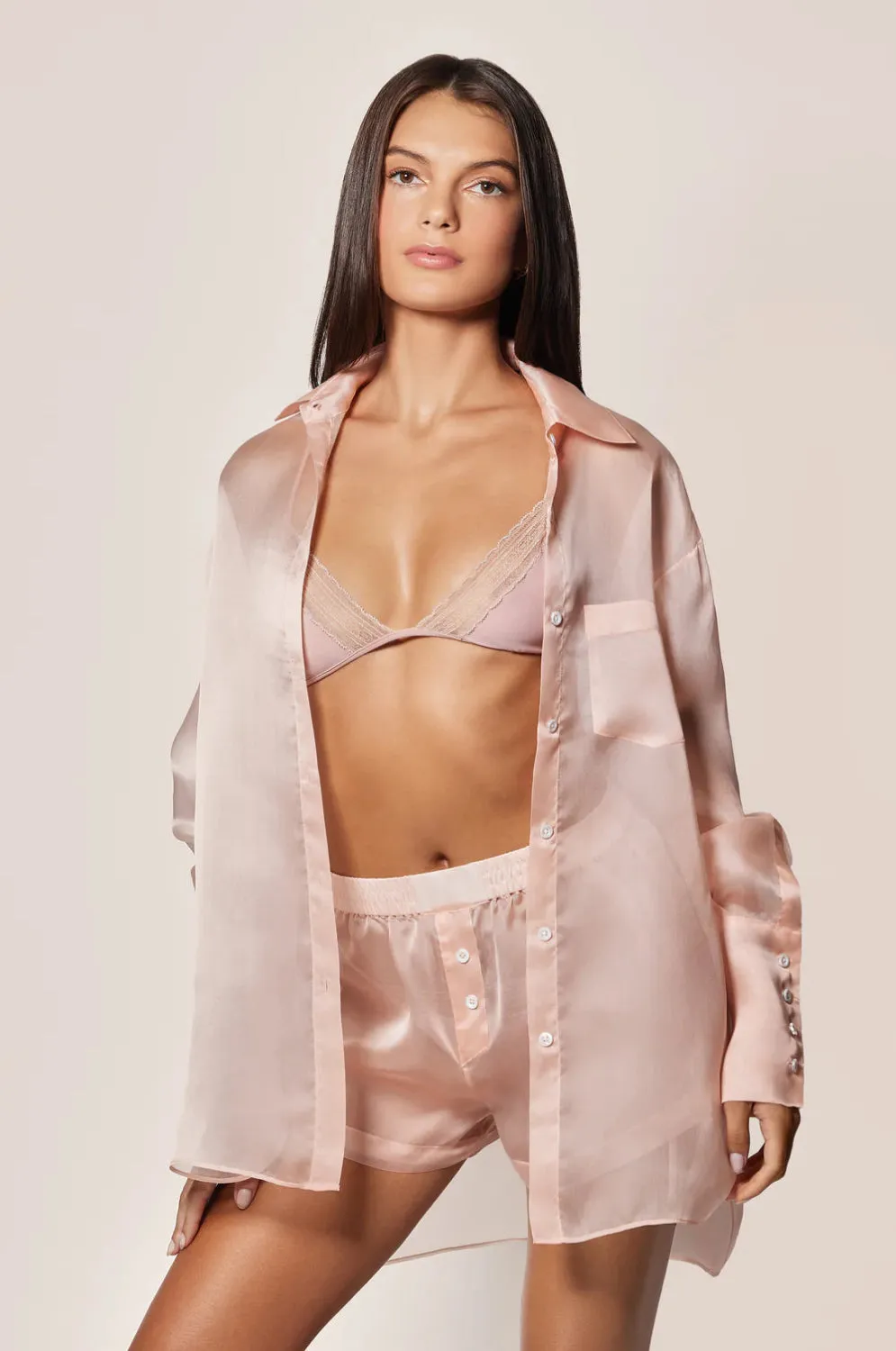 Organza Long Sleeve Shirt Buff sold by Curio