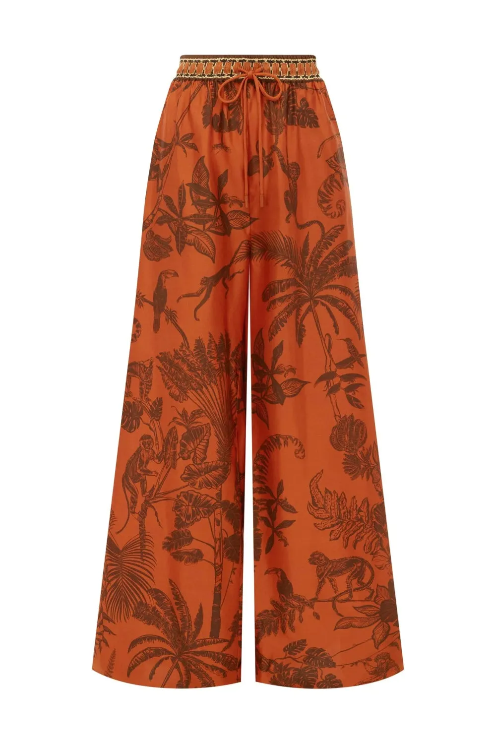 Monkey Dance Silk Palazzo Pant sold by Curio