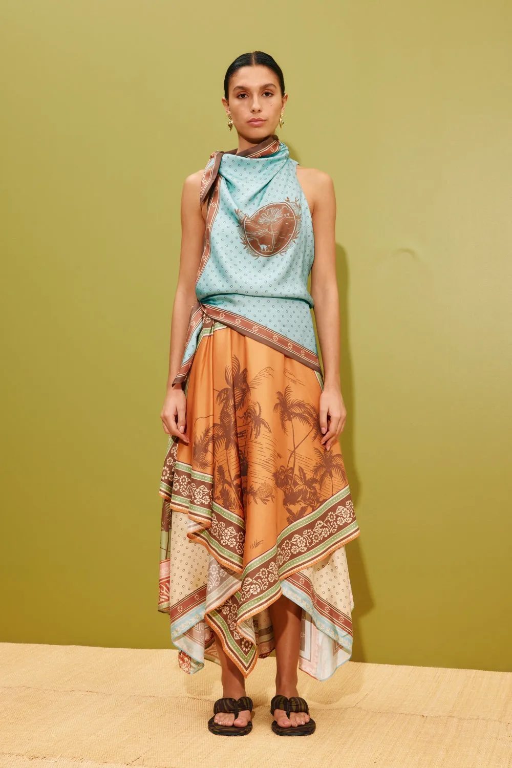 Alberta Scarf Midi Dress sold by Curio