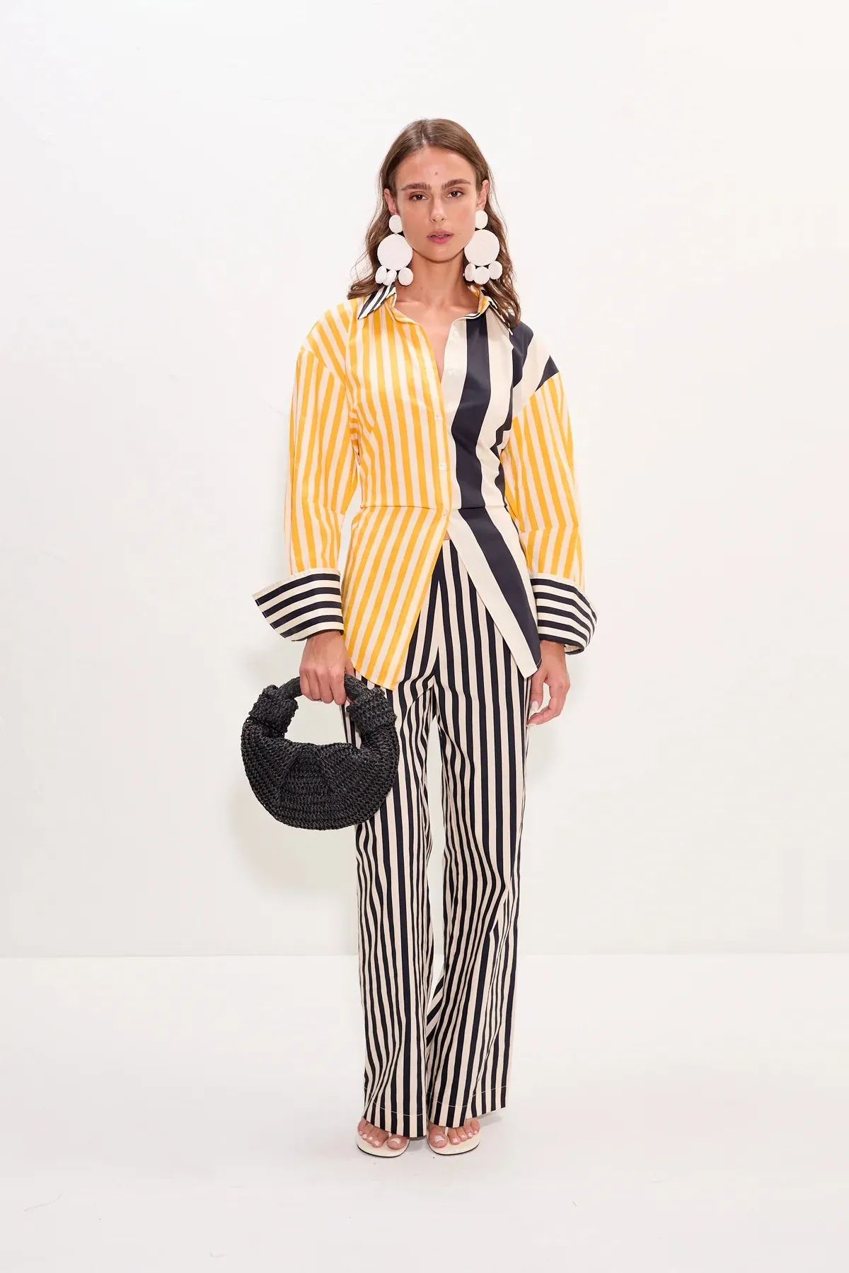 Loch Poplin Button Up Sungold Stripe Combo sold by Curio product image thumbnail 3