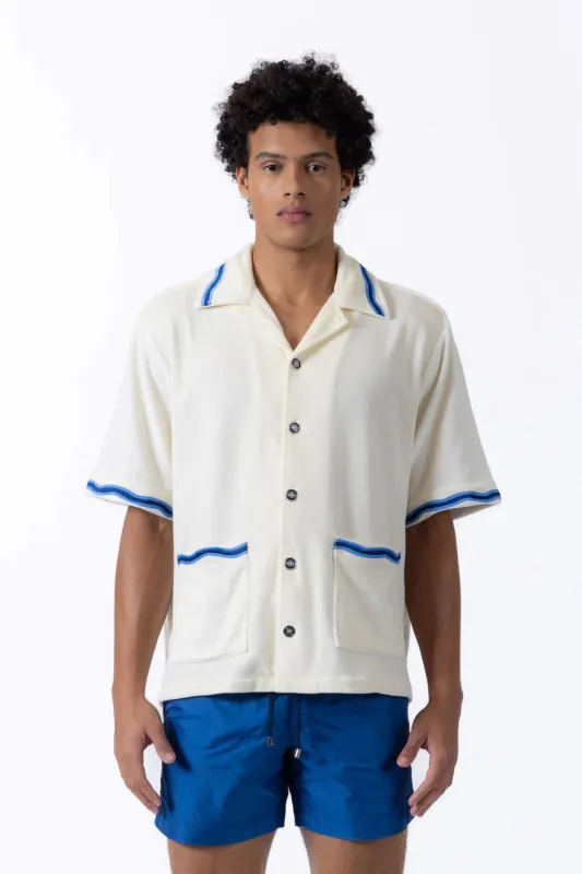 Luka Wave Embroidered Terry Shirt sold by Curio