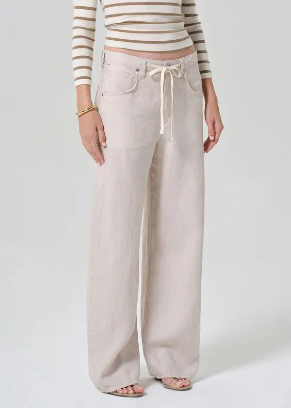 Brynn Drawstring Linen Trouser Pale Stone sold by Curio product image thumbnail 4