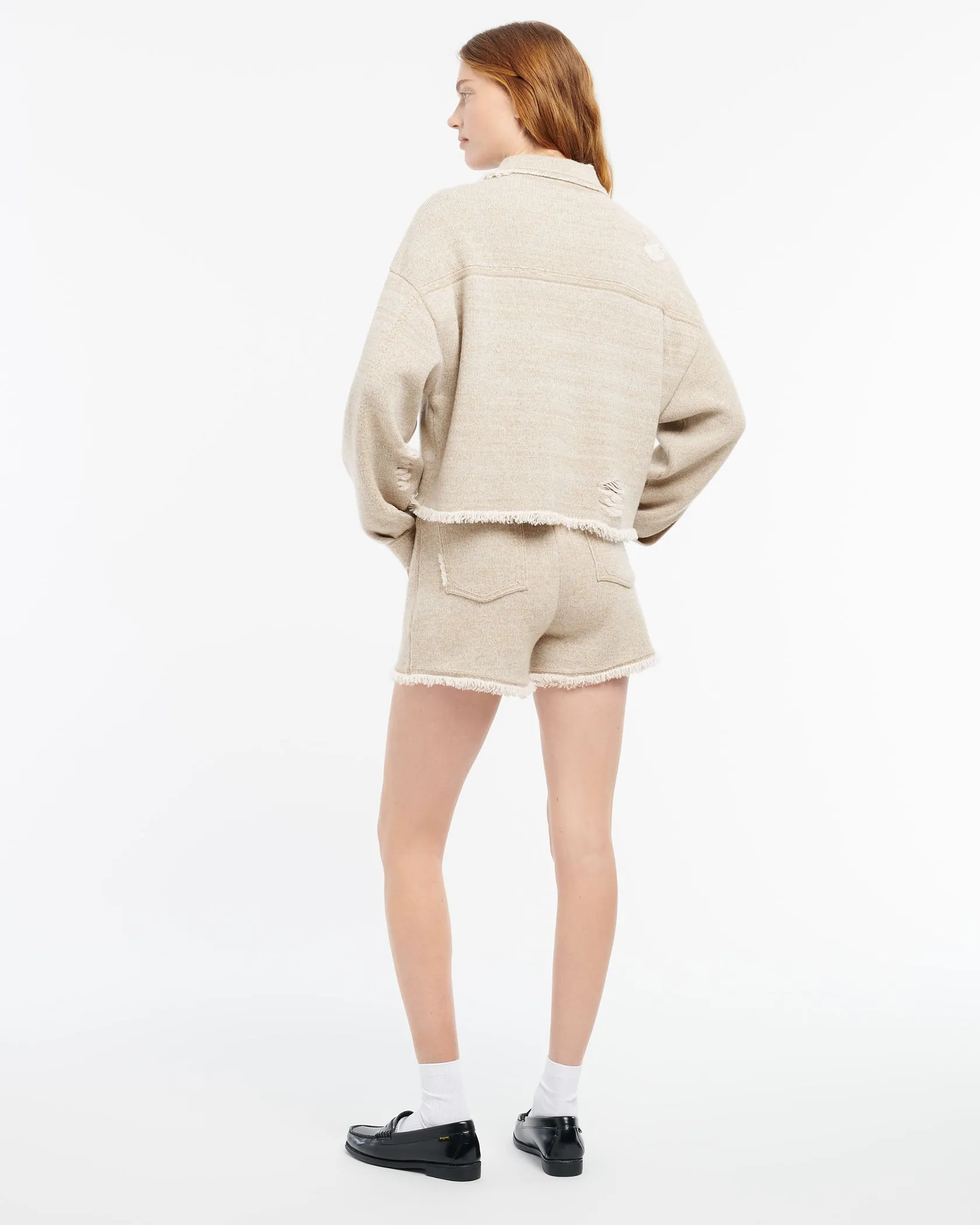 Denim Fringed Jacket Beige sold by Curio product image thumbnail 3