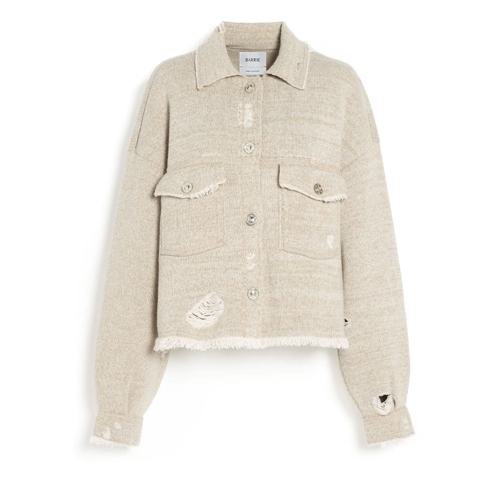 Denim Fringed Jacket Beige sold by Curio