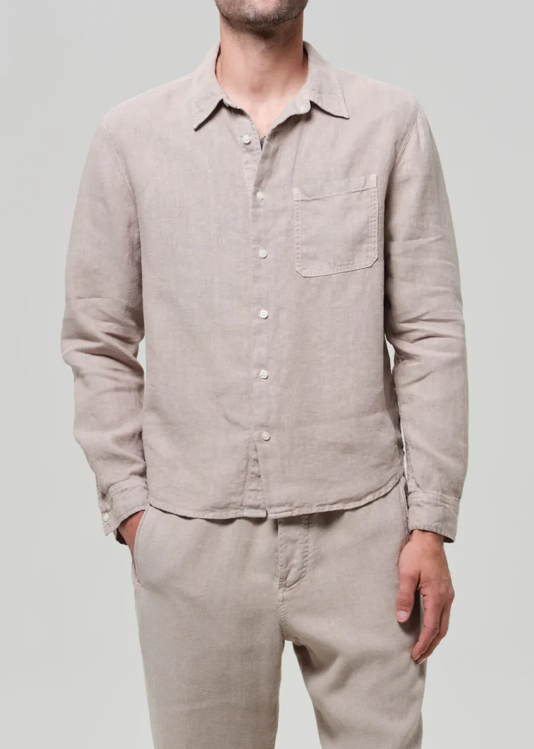 Single Pocket Linen Workshirt sold by Curio product image thumbnail 2