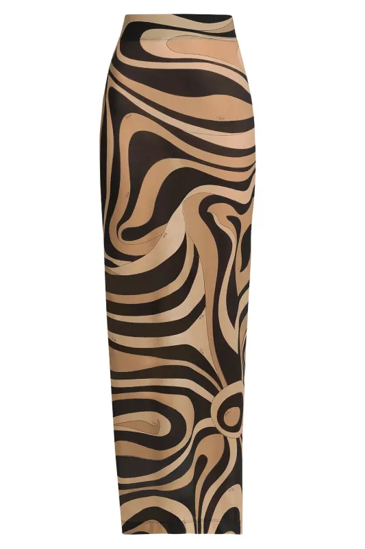 Mesh Maxi Skirt Beige Nero made by Emilio Pucci