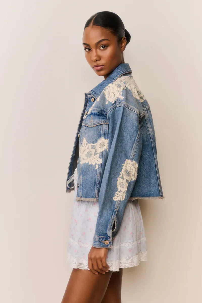 Amana Lace Appliqué Denim Jacket sold by Curio product image thumbnail 2