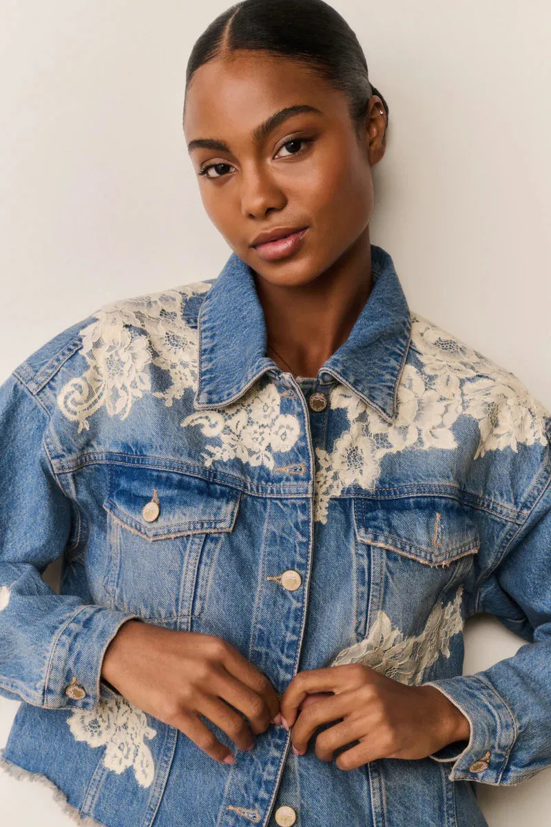 Amana Lace Appliqué Denim Jacket sold by Curio product image thumbnail 4