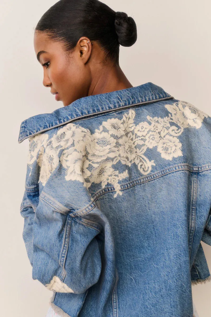 Amana Lace Appliqué Denim Jacket sold by Curio product image thumbnail 3