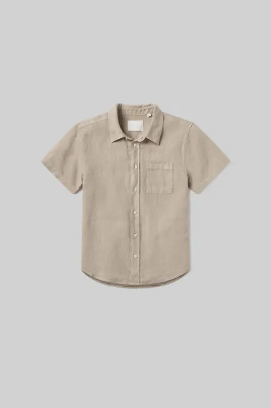 Cairo Short Sleeve Shirt in Linen Wheat made by Citizens Of Humanity