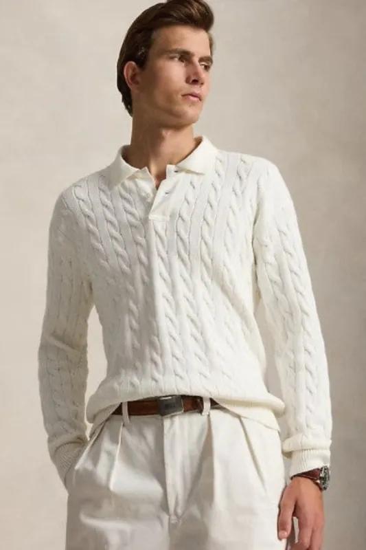 Relaxed Fit Cable-Knit Cotton Sweater made by Polo by Ralph Lauren