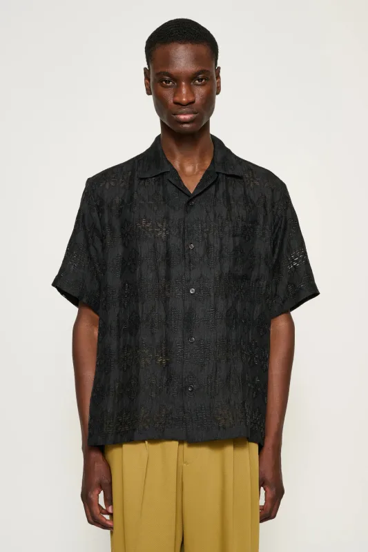 Ture Floral Camp Collar Shirt Black made by CMMN SWDN