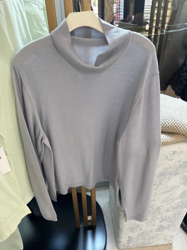 Mock Neck Sweater - Wool Silk (Pearl) made by Stoffa