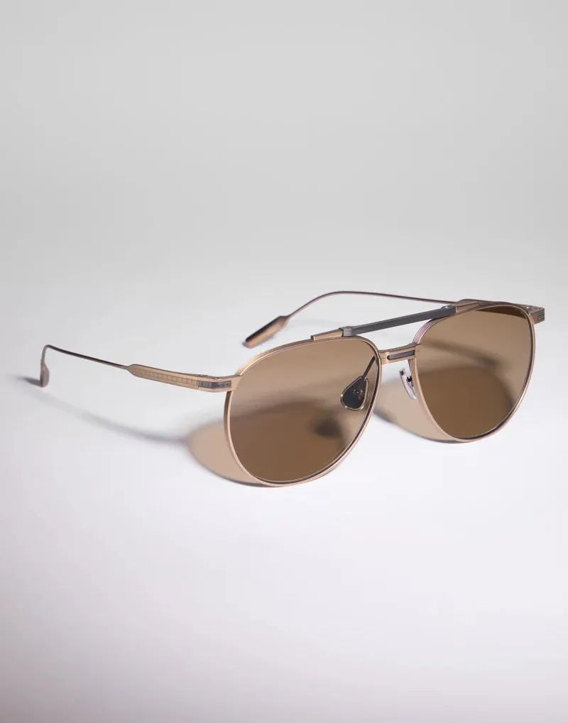 Aviator Titanium Sunglasses Antique Gold-Hazelnut sold by Curio product image thumbnail 2