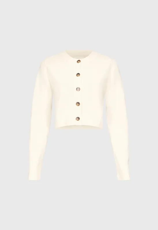 Zephir LDS Cropped Cardigan Ivory made by Loulou De Saison