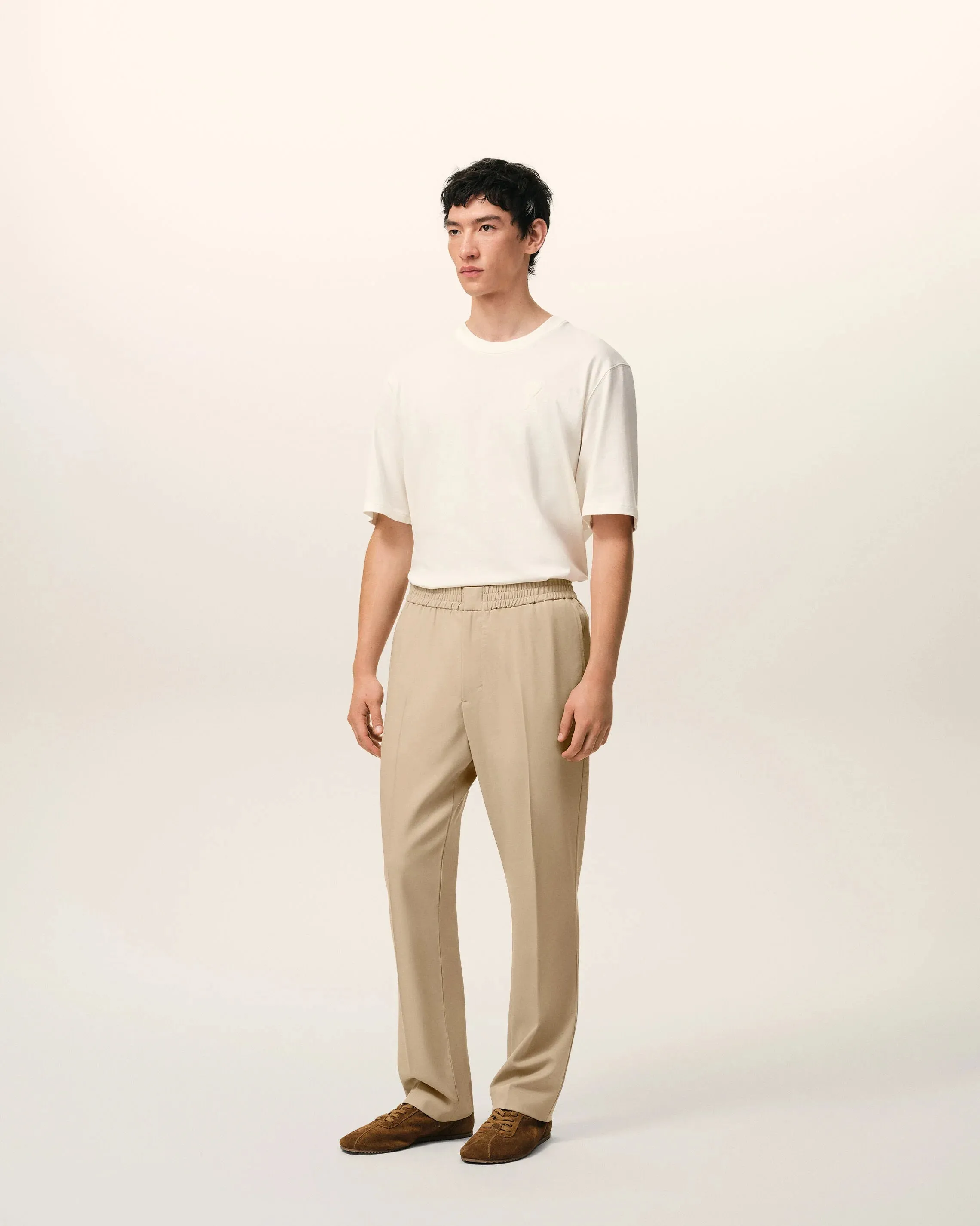 Beige Wool Elasticated Waist Trousers sold by Curio product image thumbnail 3
