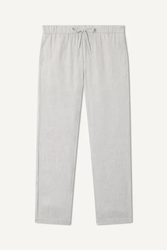 Oscar Linen Chinos Light Melange Grey made by Curio