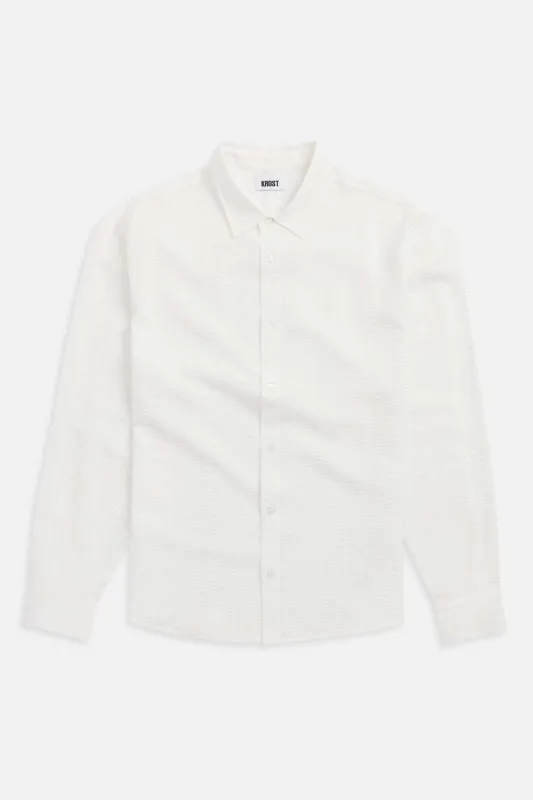Jordan Striped Wrinkle Shirt White made by KROST